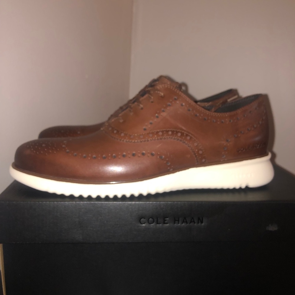 NIB 2.ZER0GRAND Wingtip Brown size 10.5